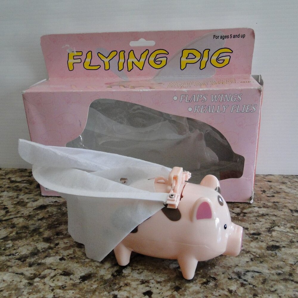 Vintage Flying Pig Toy Battery Operated Pink used